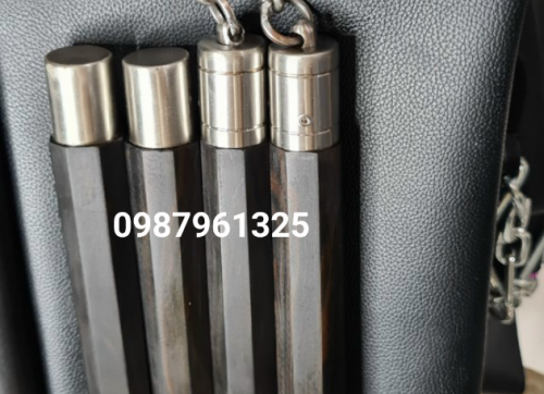 CÔN GỖ MUN BÁT GIÁC BỌC INOX